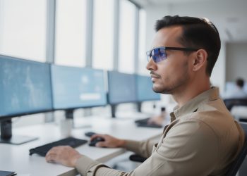 découvrez nos lunettes de protection contre la lumière bleue, spécialement conçues pour les travailleurs afin de réduire la fatigue oculaire et protéger leurs yeux tout au long de la journée.